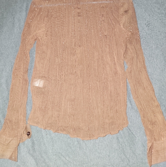 Forever Twenty One Sparkle Button Up Blouse - Medium - Brown !OOB END SALE! - Picture 5 of 5
